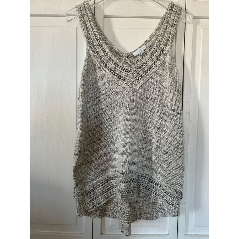Adam Light Gray Knit V-Neck Tank Top Size S